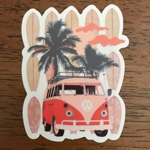 2/$8 Surfboards, Palm Trees and VW Bus Sticker